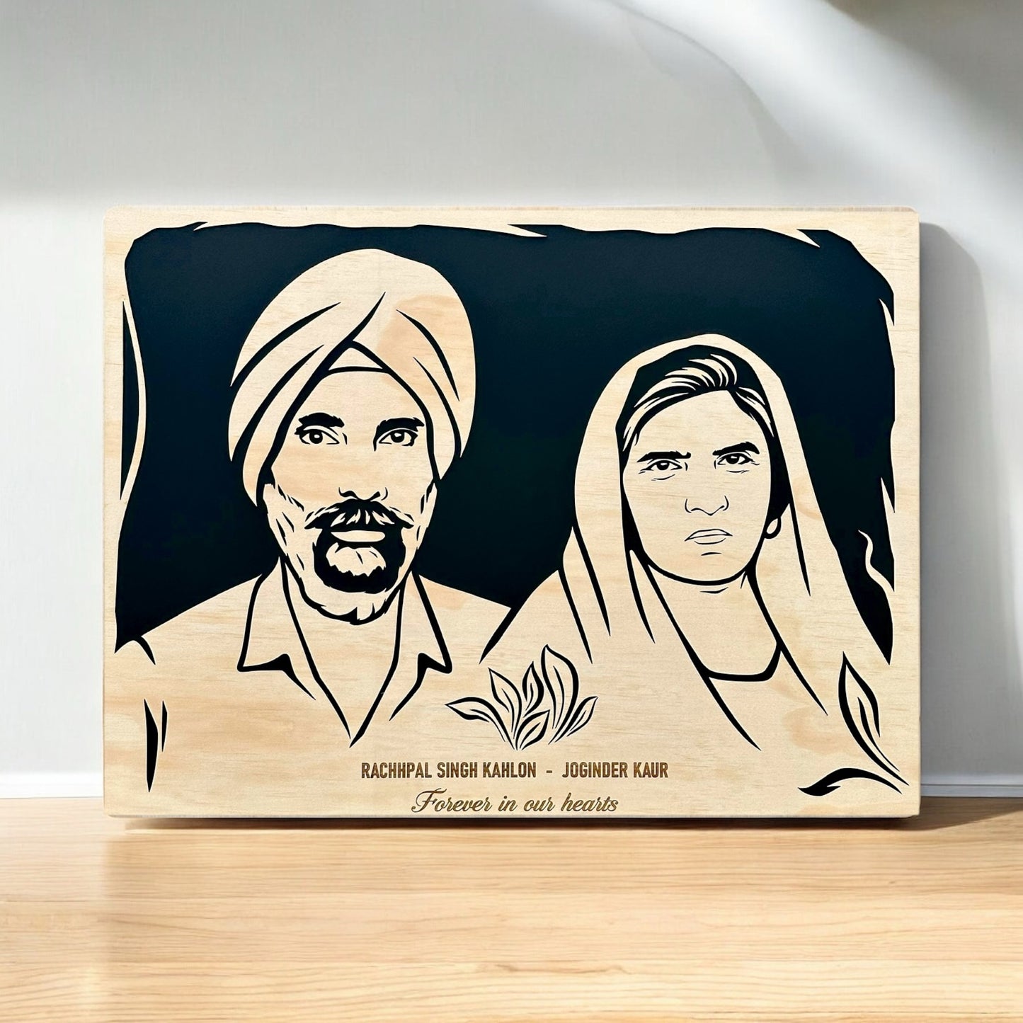 Couple Wooden Portrait