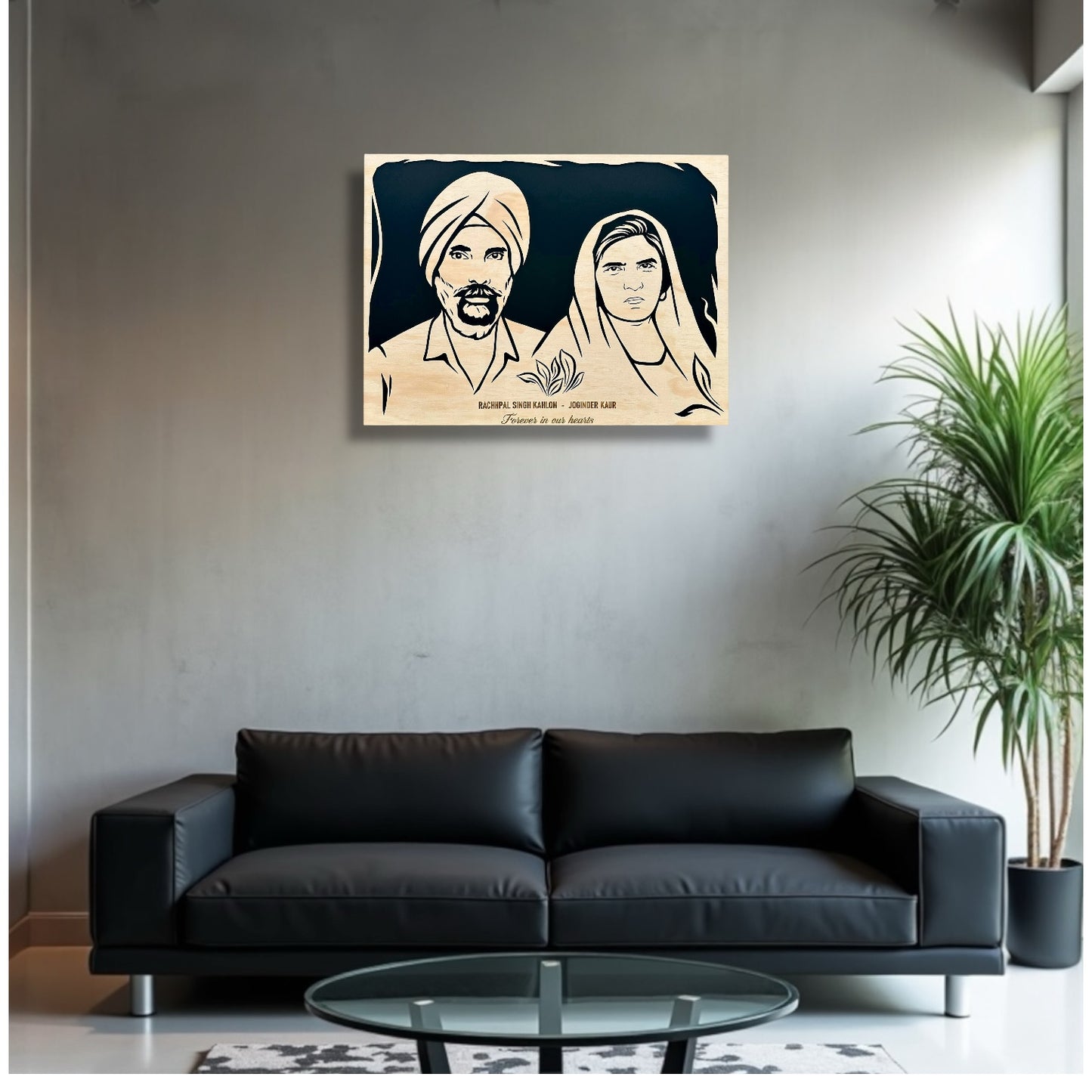 Couple Wooden Portrait