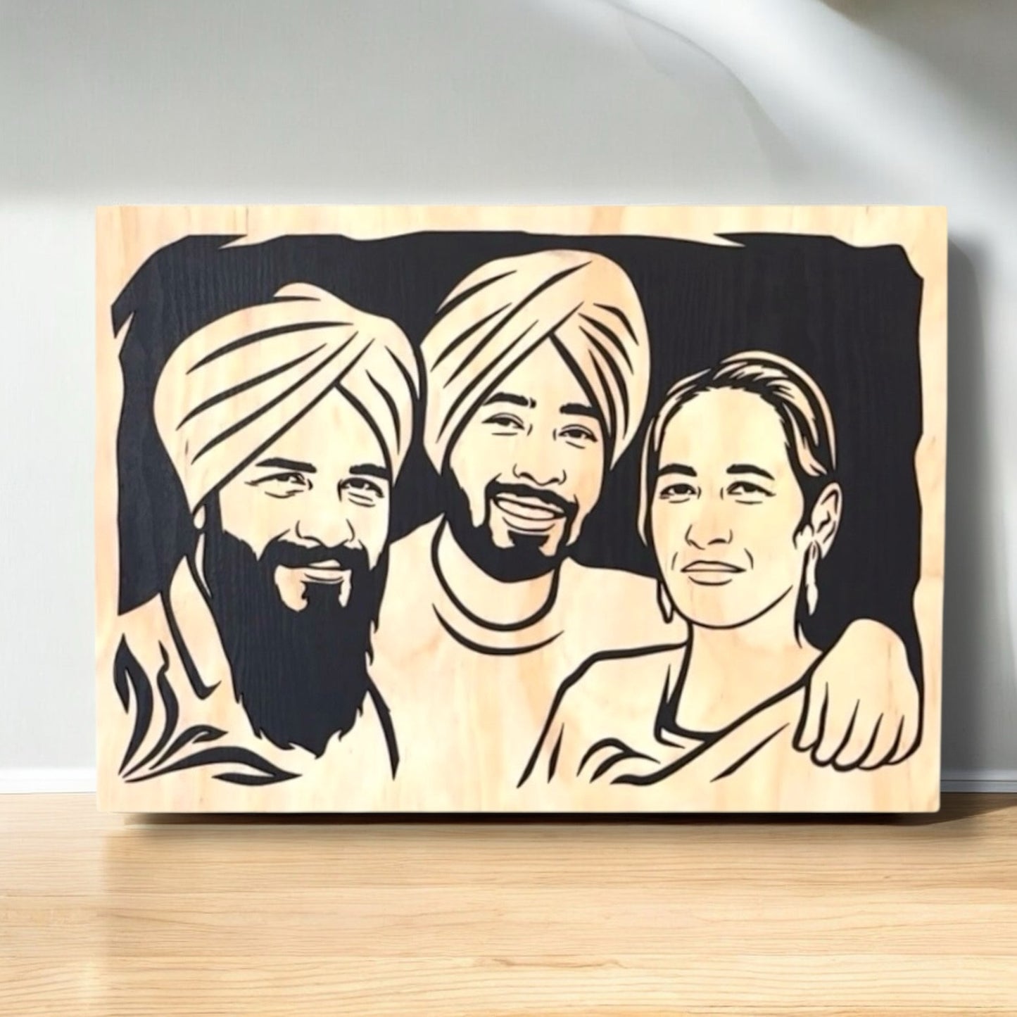 Family Wooden Portrait