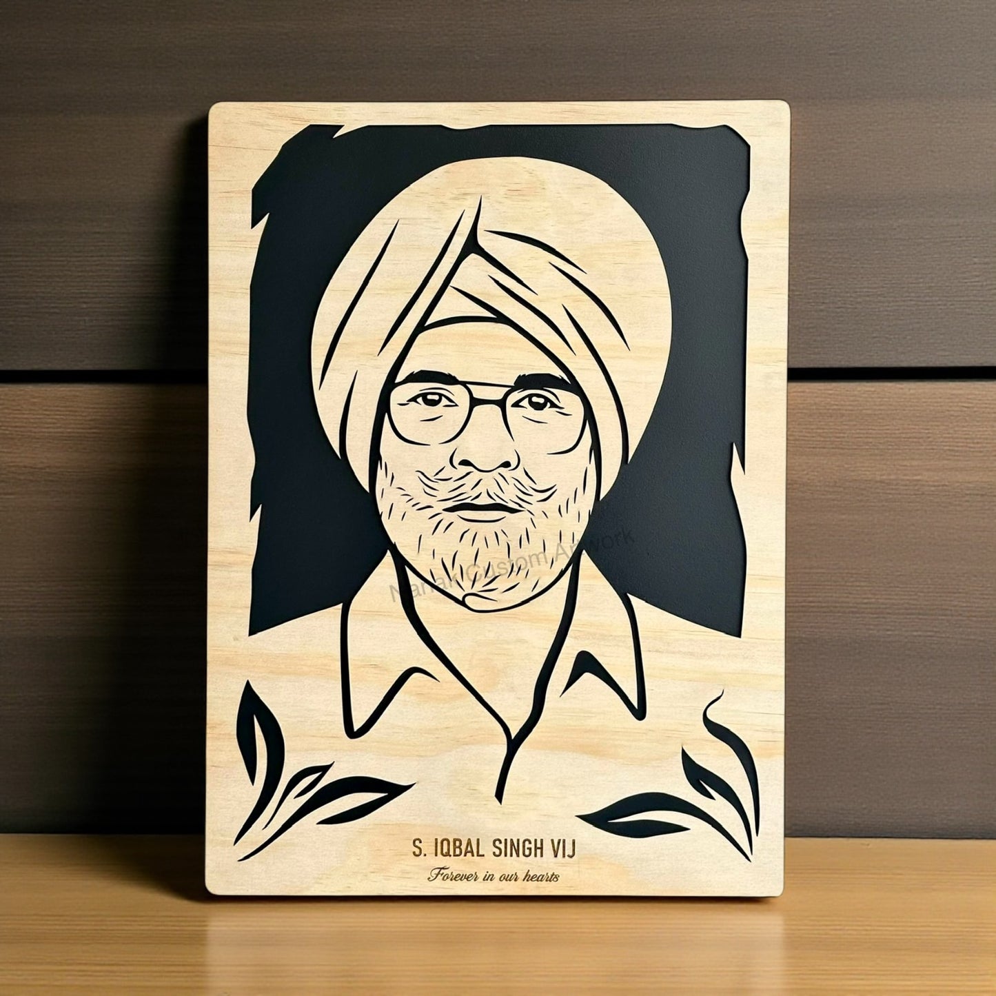 Single Face Wooden Portrait