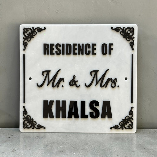 Mr. & Mrs. Khalsa House Nameplate