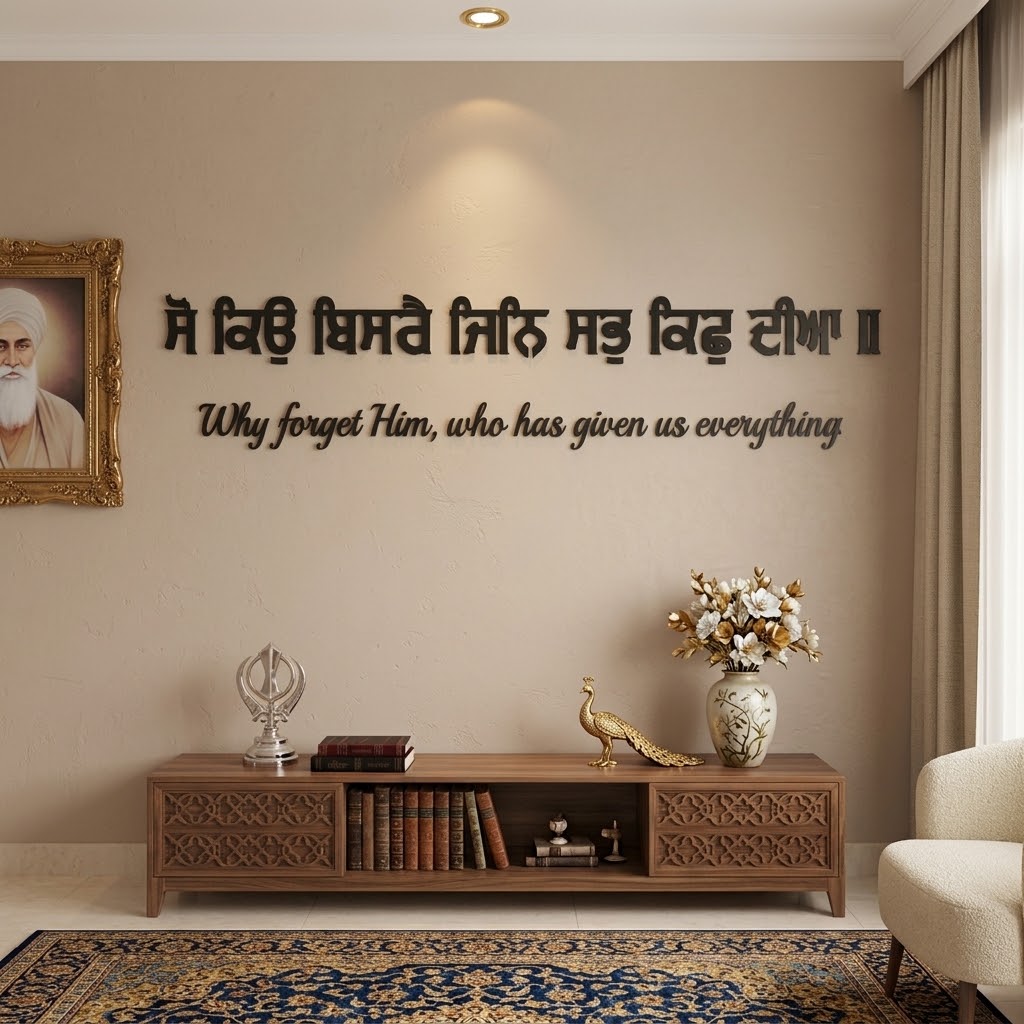 "So Kio Visarai" 3D Gurbani Letters