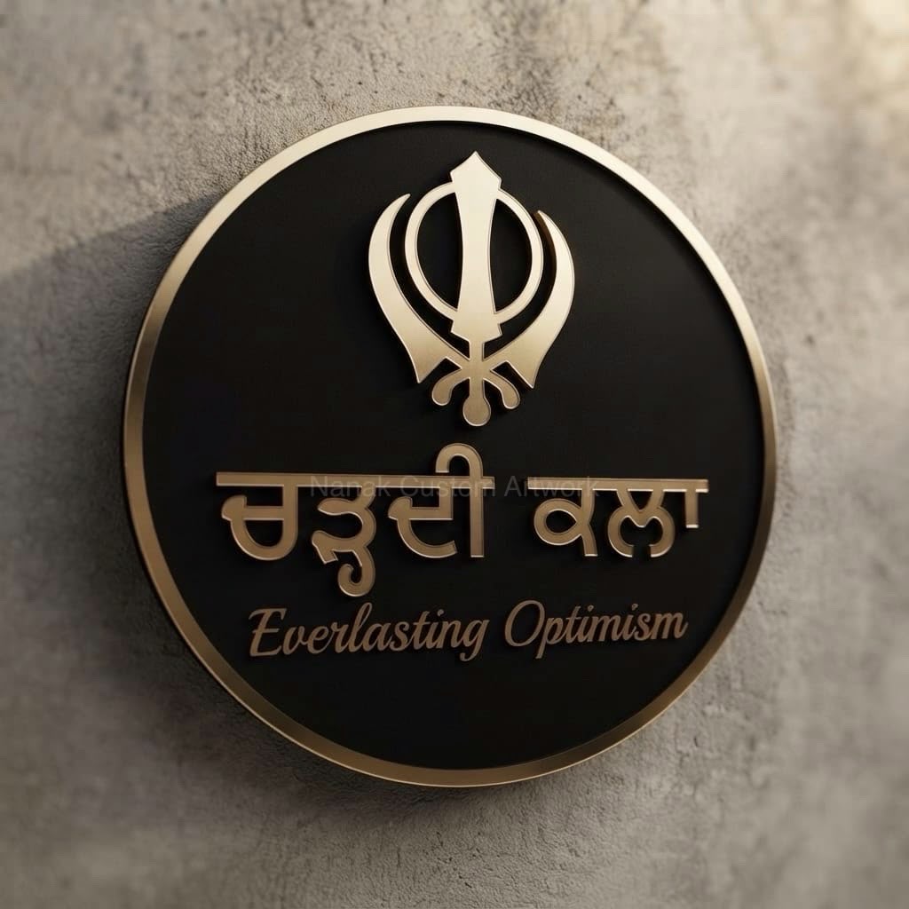 Chardi Kala - Everlasting Optimism" Round House Sign