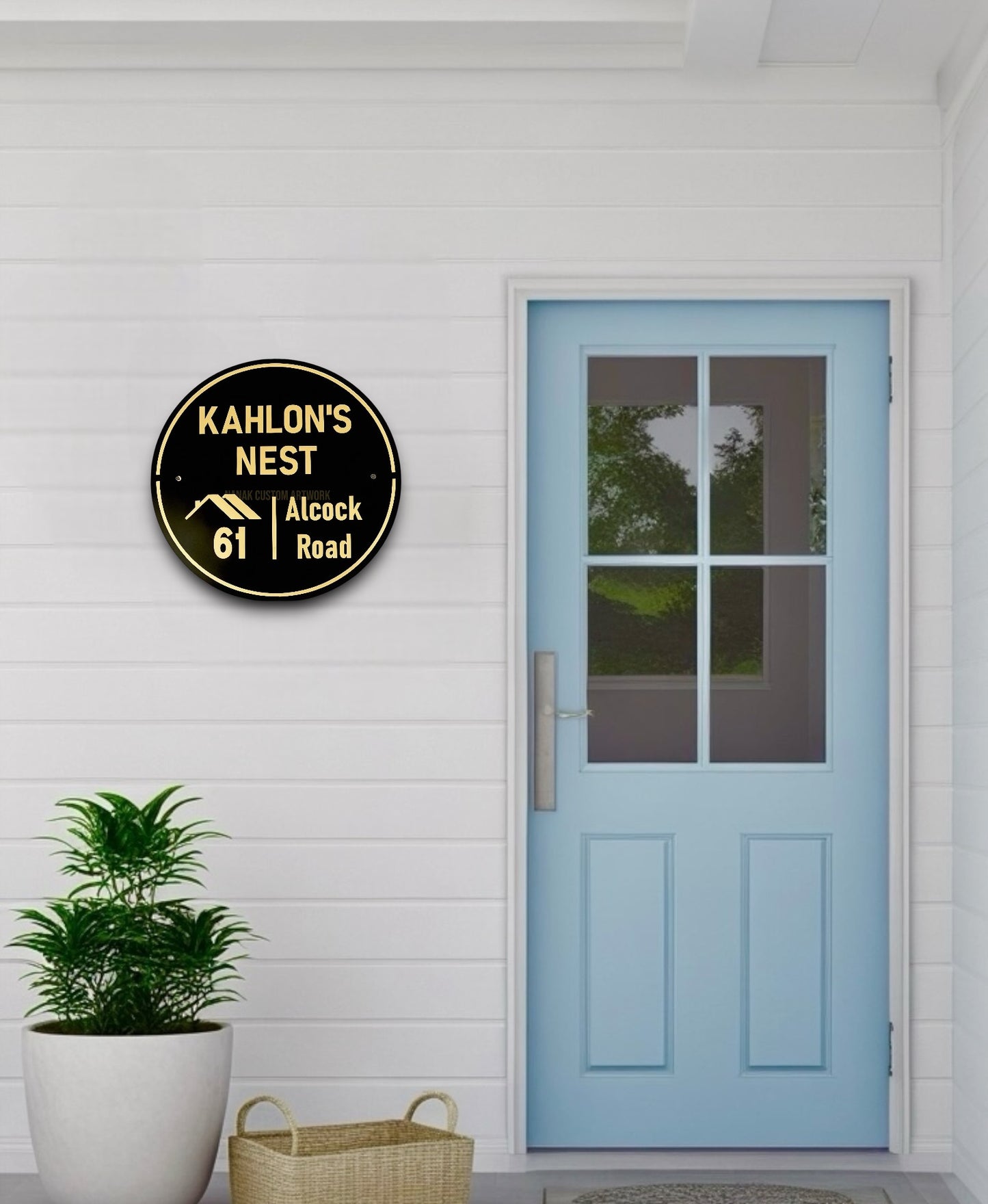 3D Round Welcome House Sign