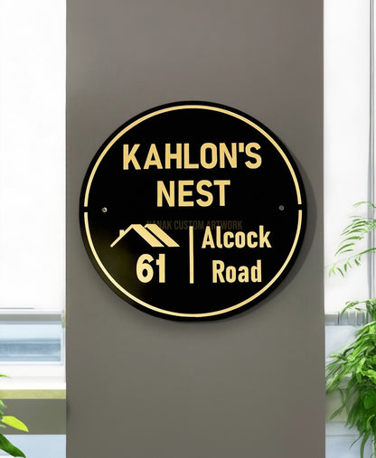 3D Round Welcome House Sign