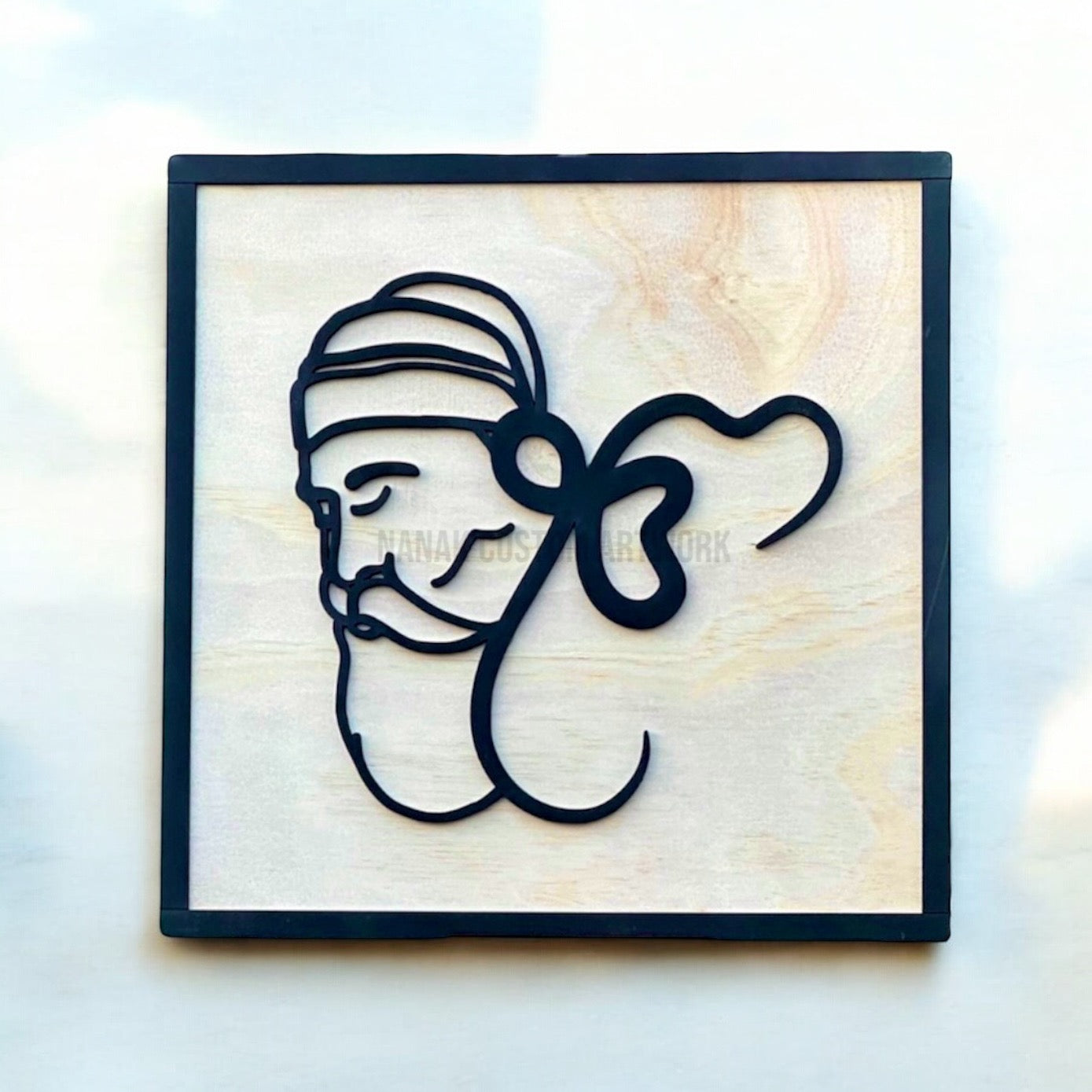 Wooden Guru Nanak & Ik Onkar Framed Art