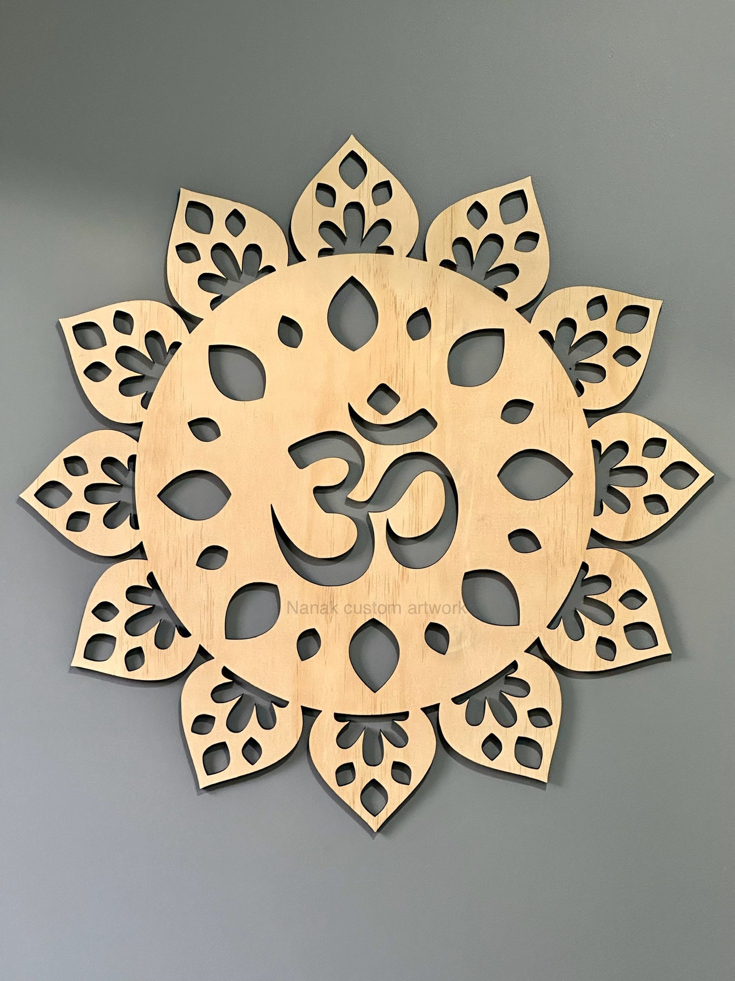 Laser Cut Wooden OM Mandala