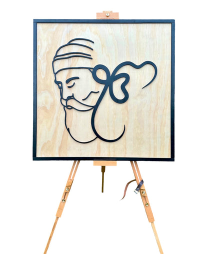 Wooden Guru Nanak & Ik Onkar Framed Art