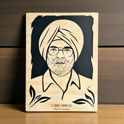 Single Face Wooden Portrait