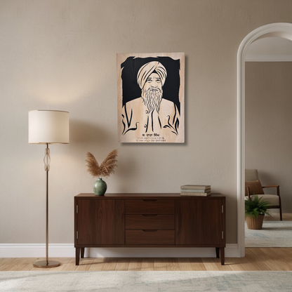 Single Face Wooden Portrait