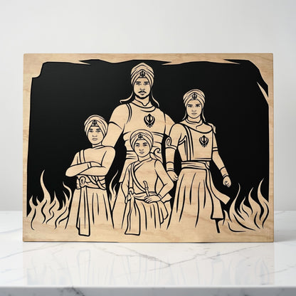 Chaar Sahibazaade Handcrafted Portrait