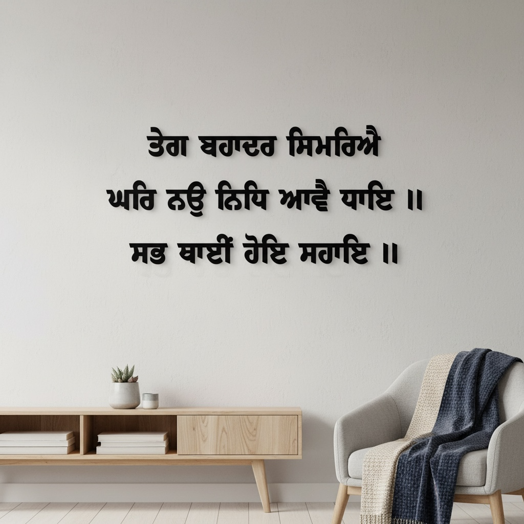 3D Gurbani Letters "TEGH BAHADAR SIMRIYE"