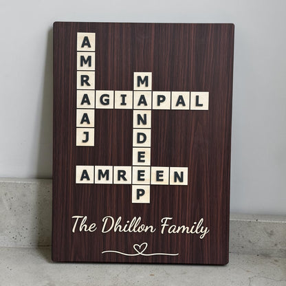 Punjabi Crossword Family Name Board