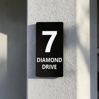 Modern Vertical Acrylic House Sign – Custom Address Plaque