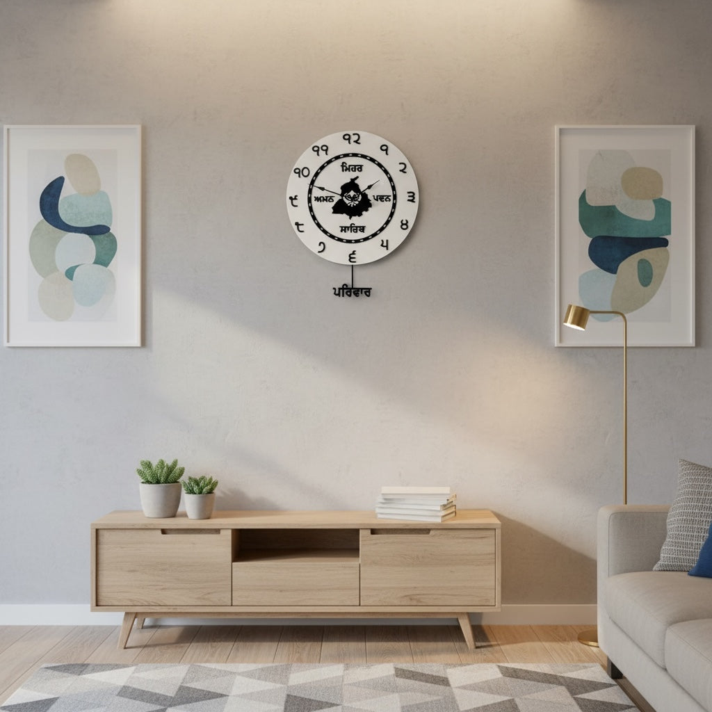 Custom Family Names Punjabi Clock