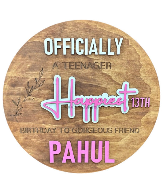 Teenager Birthday Plaque