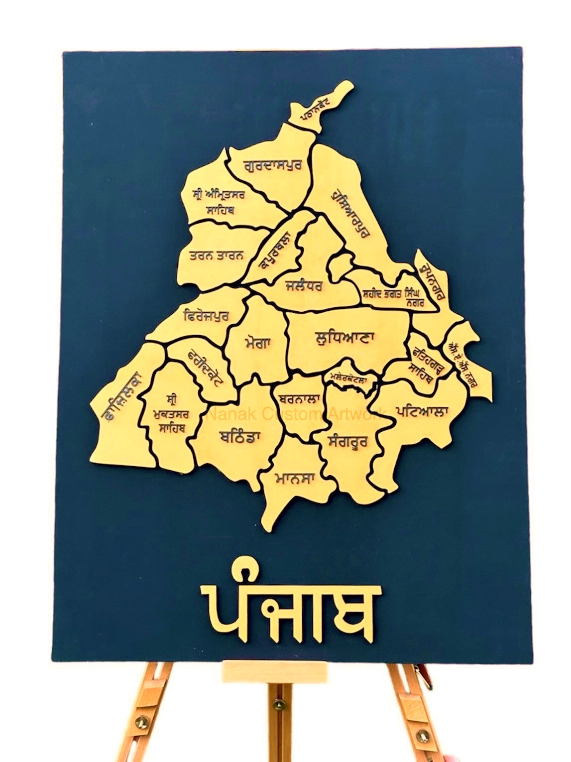 3d Handcrafted Wooden Map Of Punjab With Districts