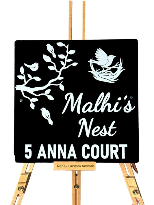 Bird Nest House Sign