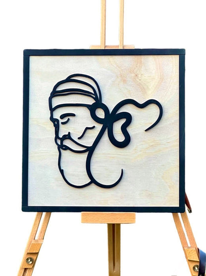 Wooden Guru Nanak & Ik Onkar Framed Art